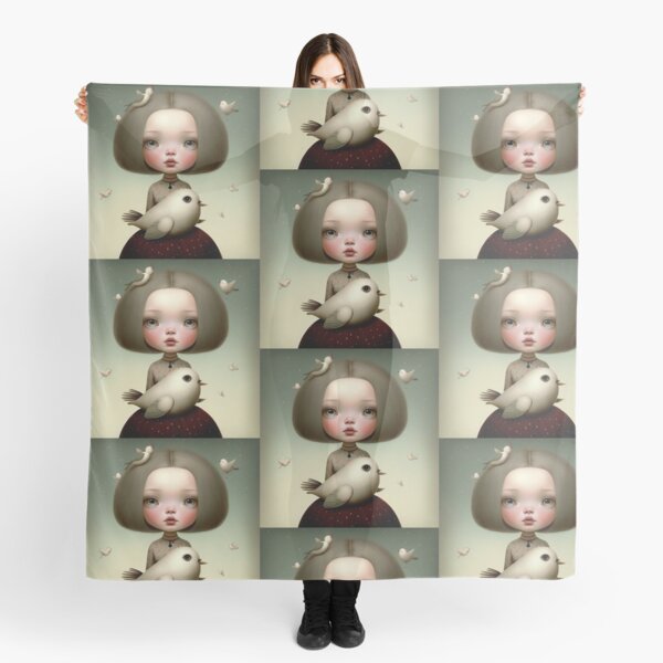 Girl with pigeons Scarf