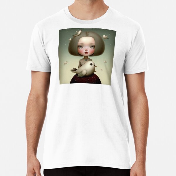 Girl with pigeons Premium T-Shirt