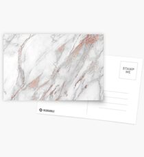 Eleganter Rose Gold Marmor Postkarten