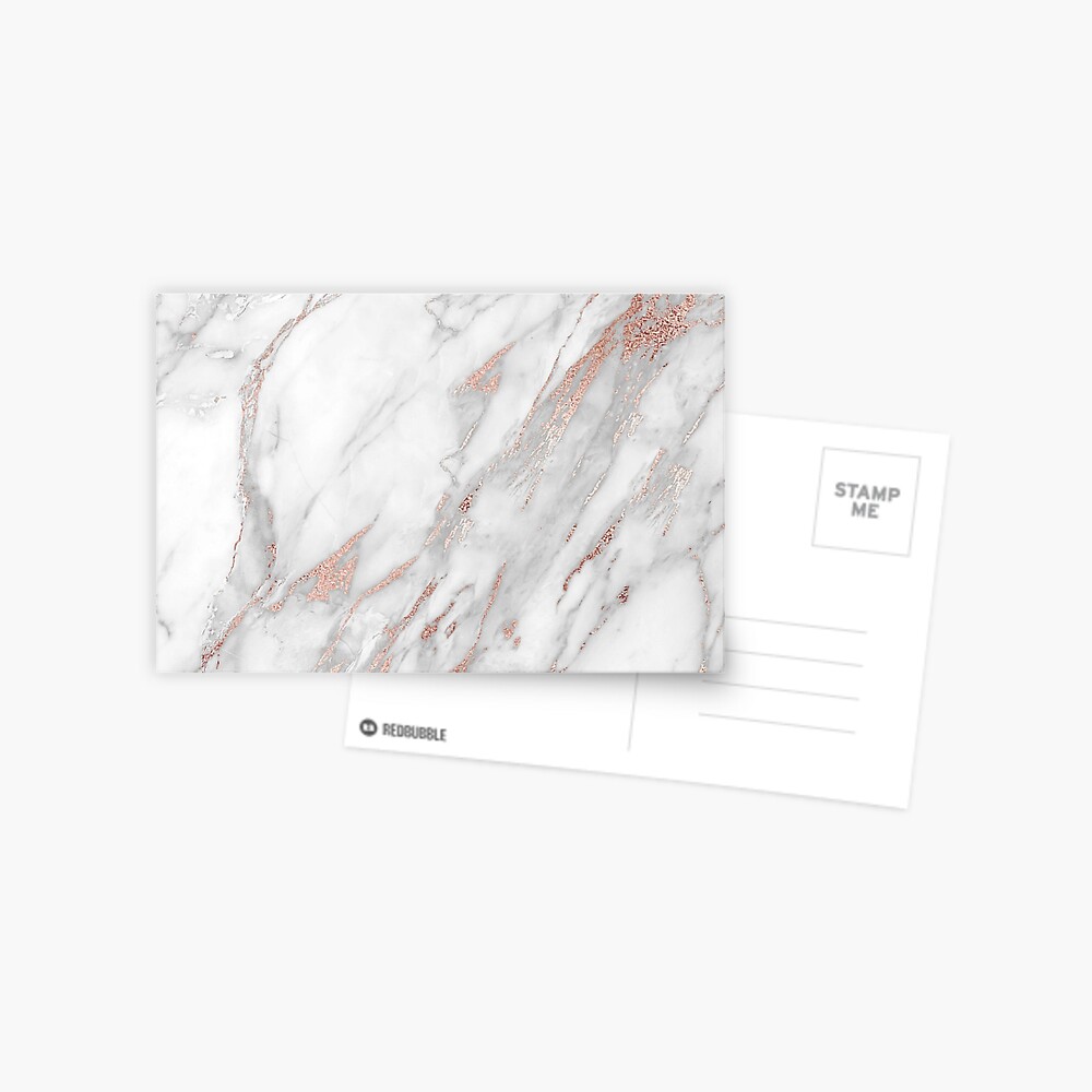 Eleganter Rose Gold Marmor Postkarte