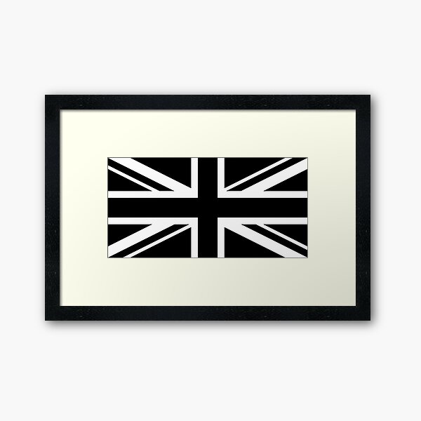 Schwarz Weiss Uk Flagge Gerahmter Kunstdruck Von Shabzdesigns Redbubble