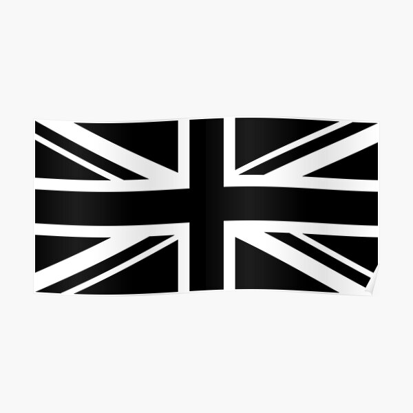 Schwarz Weiss Uk Flagge Poster Von Shabzdesigns Redbubble