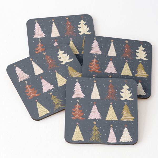 Item preview, Holiday Trees - Simple Muted Colors Seasonal Christmas (Night Time) designed and sold by vron615.
