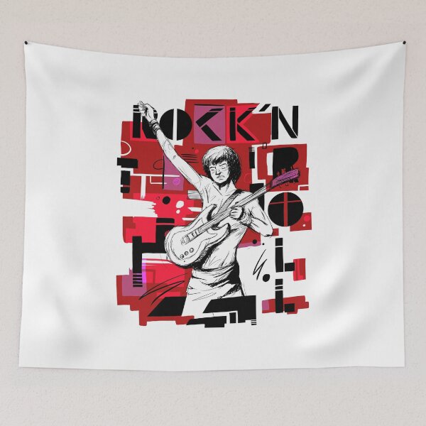 Item preview, Rock and Roll  musician , guitarist playing electric guitar draw design  designed and sold by FFelder.