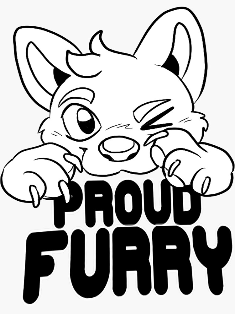 "Proud Furry" Sticker by trashfeline | Redbubble