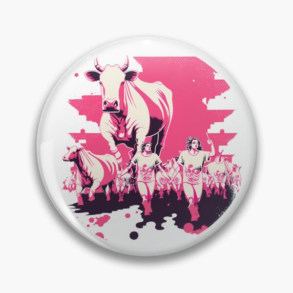 Vista previa del artículo con la obra «Revolución bovina, sin texto (Macarrón, imán, pegatina)», diseñado y vendido por Mathieu Murphy-Perron.