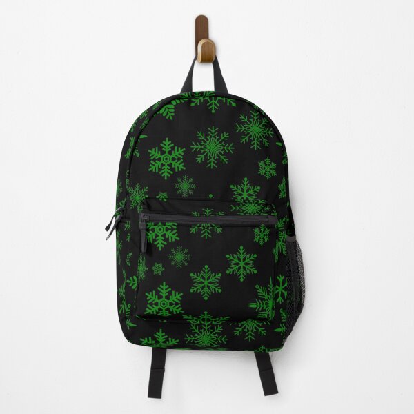 Item preview, Green Winter Snowflake Pattern - Merry Christmas Holiday - Black Background designed and sold by TheKnightWriter.