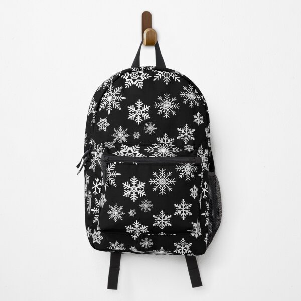 Item preview, White Winter Snowflake Pattern - Merry Christmas Holiday - Black Background designed and sold by TheKnightWriter.