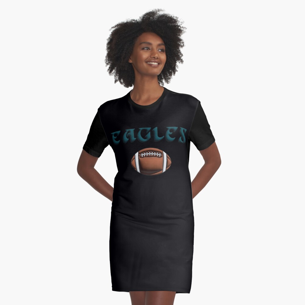 Philadelphia Eagles Women's V neck Dress Short Sleeve Skirt Relaxed Fit  Dress