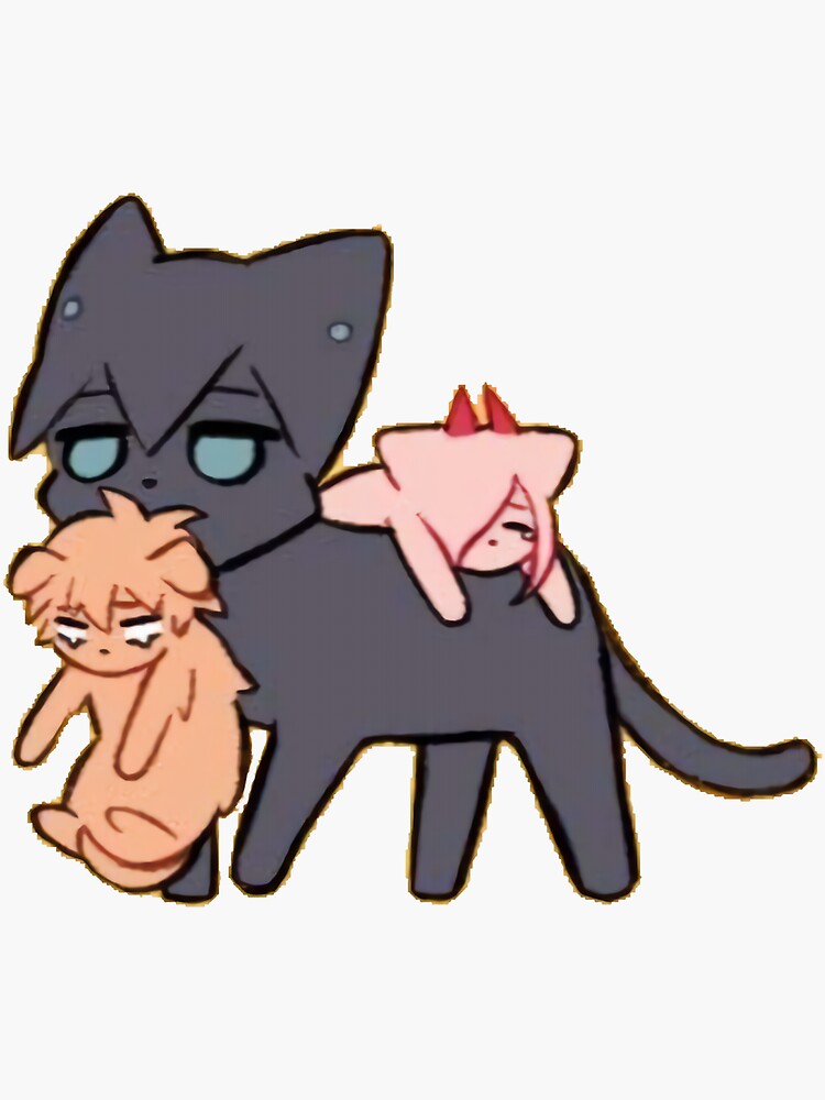 "Chainsaw Man Cats" Sticker for Sale by Damlaaclk Redbubble