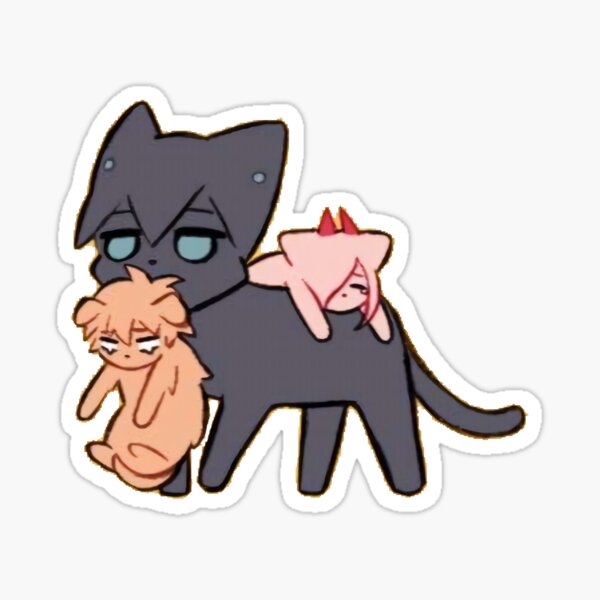 "Chainsaw Man Cats" Sticker for Sale by Damlaaclk Redbubble