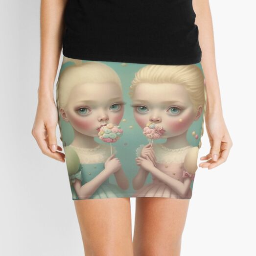 Sweet blonde twins Mini Skirt
