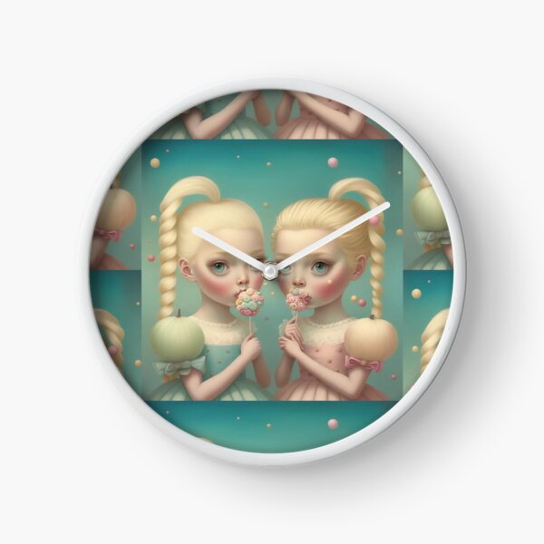 Sweet blonde twins Clock