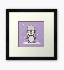 Kawaii Cute Christmas Winter Penguin Framed Print