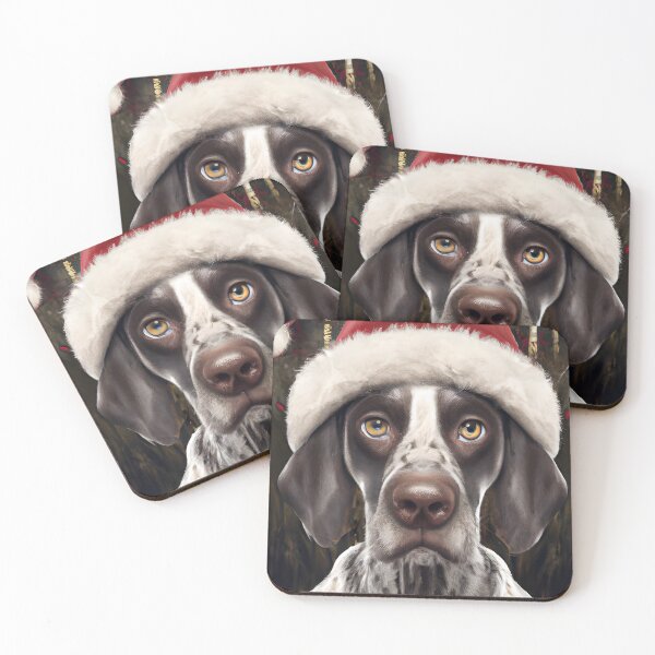 Item preview, Christmas Braque du Bourbonnais Wearing A Santa Hat designed and sold by ZenEverAI.