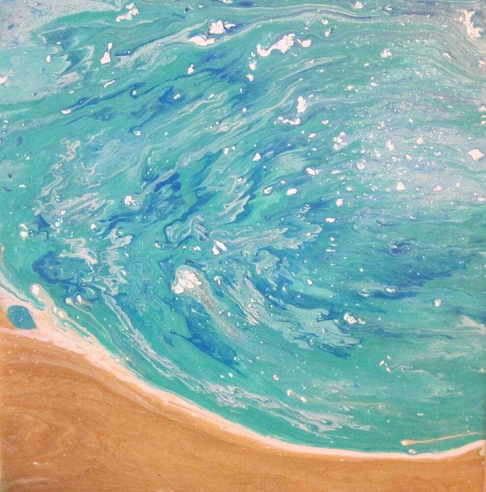 "Water and Shore Acrylic Marbling" by HannahRayner Redbubble