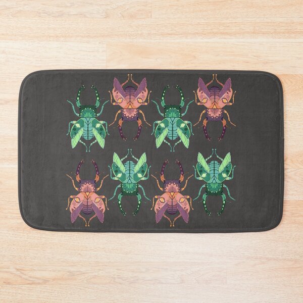 Item preview, green and pink beetle pattern designed and sold by zafirastarlight.