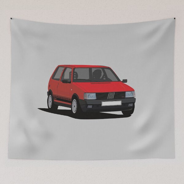 Item preview, Red Uno / Mille  Mk1 Turbo illustration designed and sold by knappidesign.