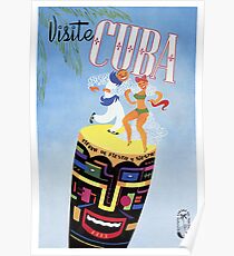 1958 Visit Cuba Travel Poster Poster