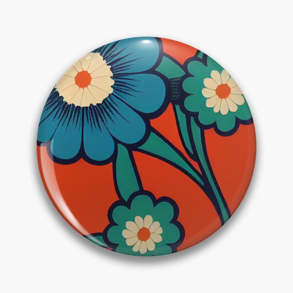 Item preview, Red Blue Japanese Flower Print designed and sold by DistortedMonkey.