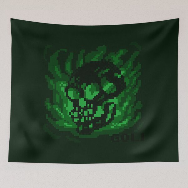 Item preview, Skull Pixel Art - Green designed and sold by goleafi.