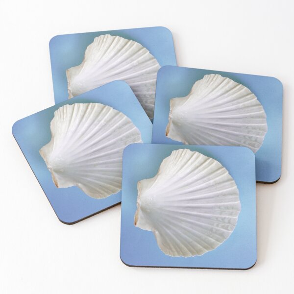Item preview, White Scallop Shell on Sea Blue designed and sold by Stephen Frost.