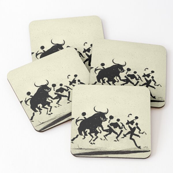 Item preview, Abstract image of people running with the bulls in Spain. designed and sold by liana campbell.