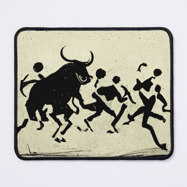 Item preview, Abstract image of people running with the bulls in Spain. designed and sold by liana campbell.
