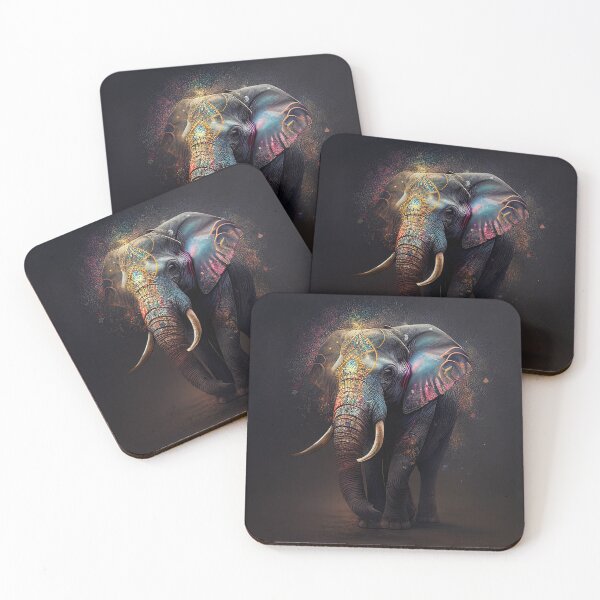 Item preview, Colourful Elephant - Contemporary Digital Art  designed and sold by marcogolfo.