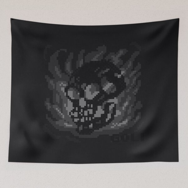 Item preview, Skull Pixel Art - Black and White designed and sold by goleafi.