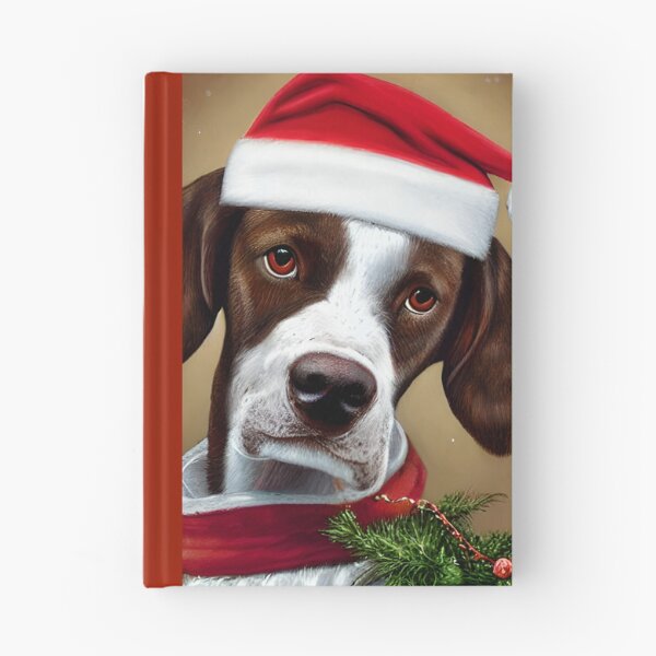 Item preview, Christmas Braque Francais Pyrenean Wearing A Santa Hat designed and sold by ZenEverAI.