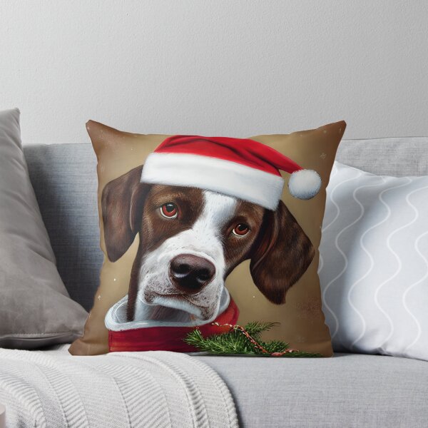 Item preview, Christmas Braque Francais Pyrenean Wearing A Santa Hat designed and sold by ZenEverAI.