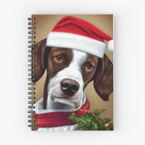 Item preview, Christmas Braque Francais Pyrenean Wearing A Santa Hat designed and sold by ZenEverAI.