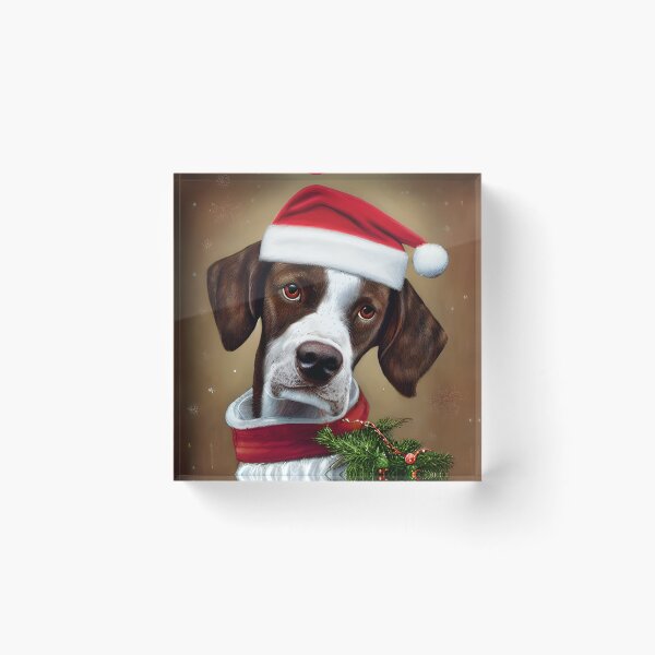 Item preview, Christmas Braque Francais Pyrenean Wearing A Santa Hat designed and sold by ZenEverAI.