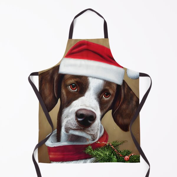 Item preview, Christmas Braque Francais Pyrenean Wearing A Santa Hat designed and sold by ZenEverAI.
