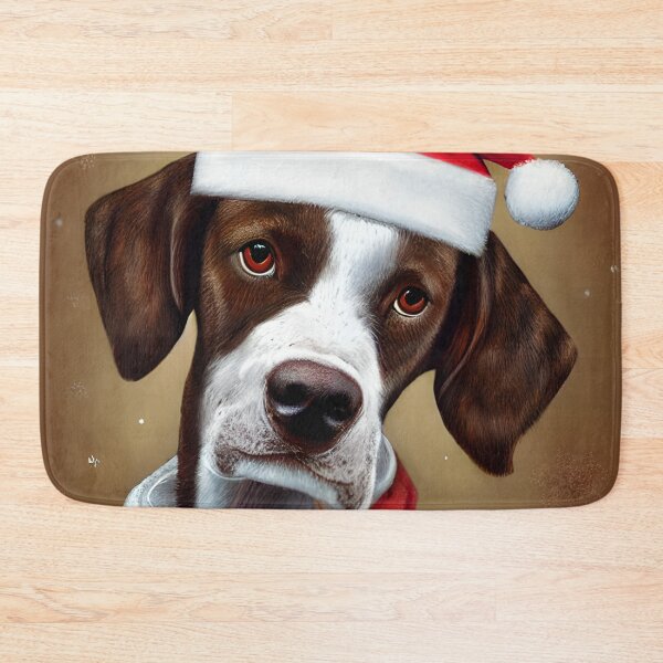 Item preview, Christmas Braque Francais Pyrenean Wearing A Santa Hat designed and sold by ZenEverAI.