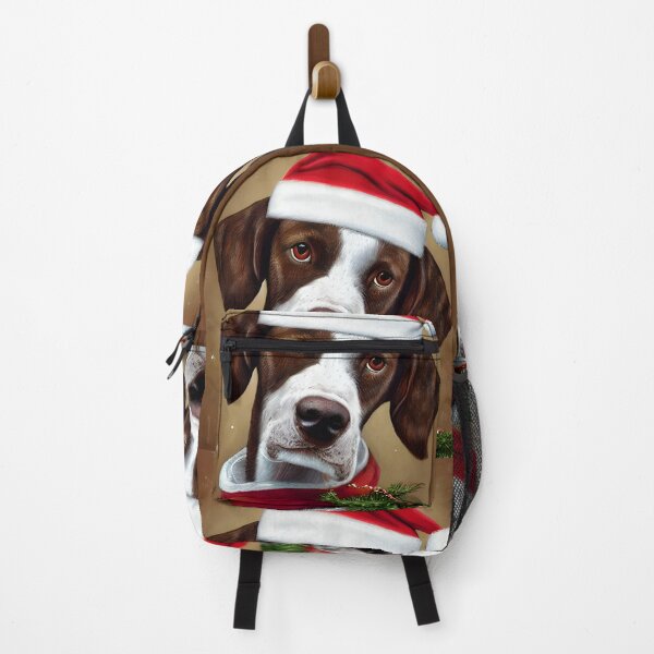 Item preview, Christmas Braque Francais Pyrenean Wearing A Santa Hat designed and sold by ZenEverAI.
