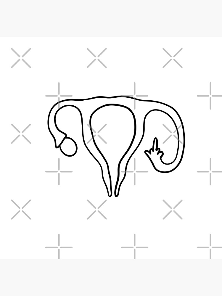 Middle Finger Uterus Lineart Black Art Board Print For Sale By Mermaidssparkle Redbubble 9587