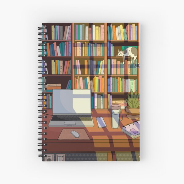 Library illustration Spiral Notebook