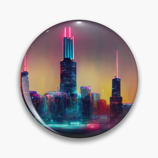 Item preview, Futuristic Chicago Skyline designed and sold by Boxout.
