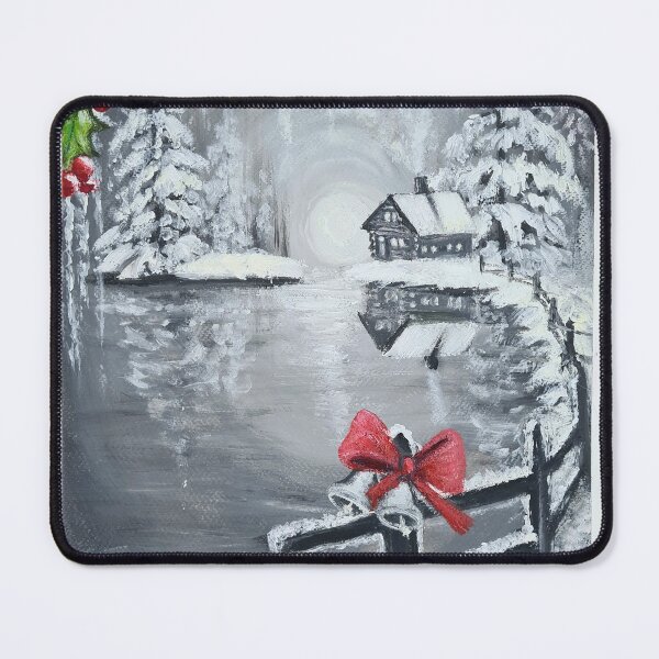 Item preview, Magical Christmas scene. Holly and ivy and silver bells designed and sold by OilPaintsHatts.