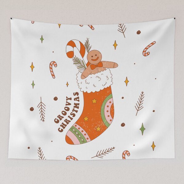 Item preview, Retro vintage Christmas stocking. Groovy Christmas. designed and sold by CoCoArt-Ua.