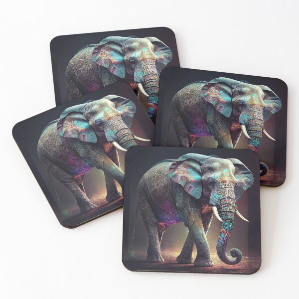 Item preview, Colourful Elephant Walking - Contemporary Digital Art  designed and sold by marcogolfo.