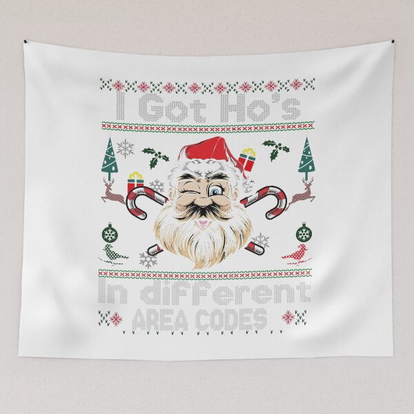 Item preview, Ugly Christmas Sweater santa say I got hos designed and sold by lacasanostra.