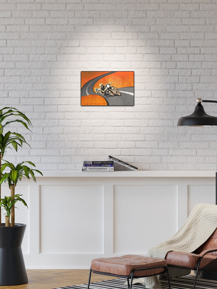 Thumbnail 1 of 4, Metal Print, retro motorcycle Isle of Man TT poster designed and sold by SFDesignstudio.