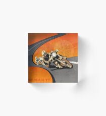 Retro- Motorrad Isle of Man TT Plakat Acrylblock