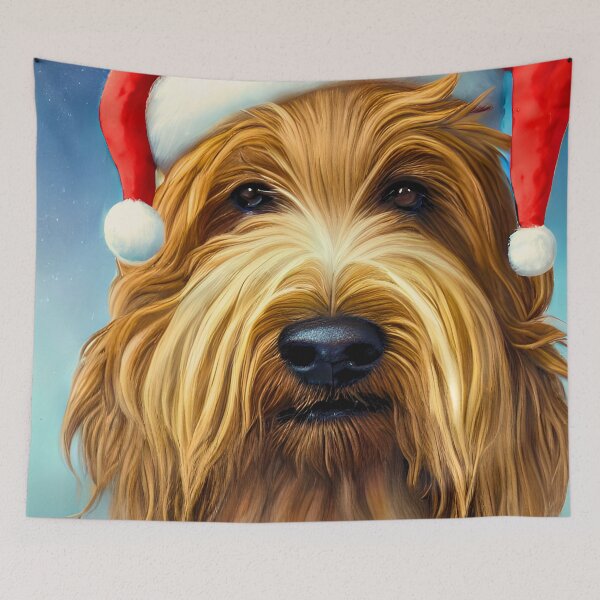 Item preview, Christmas Briard Wearing A Santa Hat designed and sold by ZenEverAI.