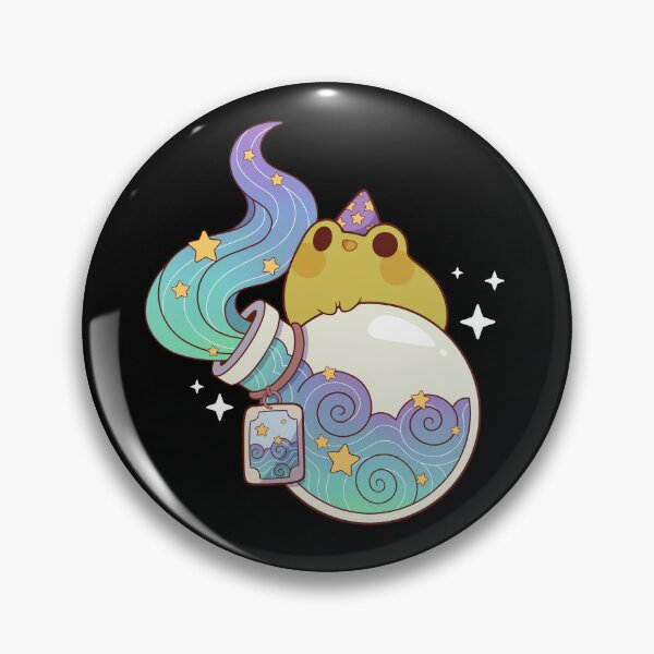 Dreamy water potion with wizard frog Pin for Sale by Rihnlin