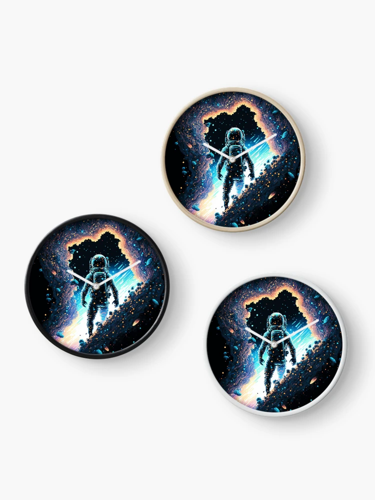 Thumbnail 3 of 4, Clock, Cosmic Rift designed and sold by GummywormDesign.