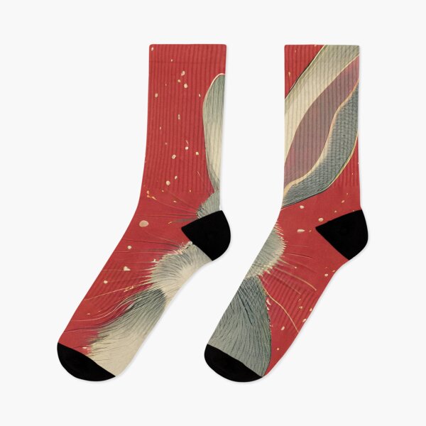 Item preview, Red Christmas American Grey Bunny Loves Elegant Merry Christmas New Year Season designed and sold by wigobun.